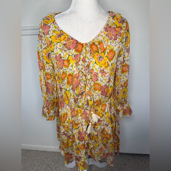 Cleobella Audrey Floral V-Neck Mini Dress size S - Picture 12 of 12